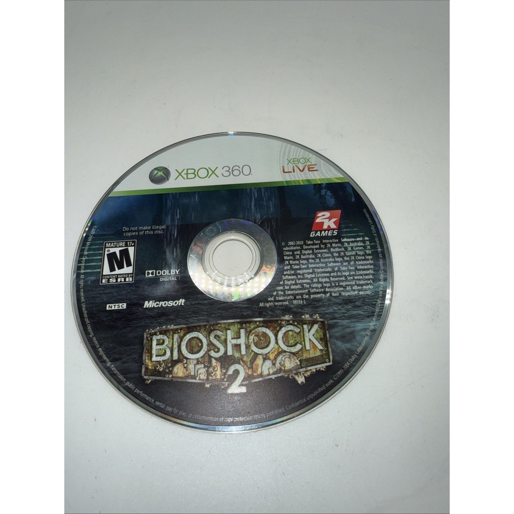 BioShock 2 (Microsoft Xbox 360, 2010) Disc Only